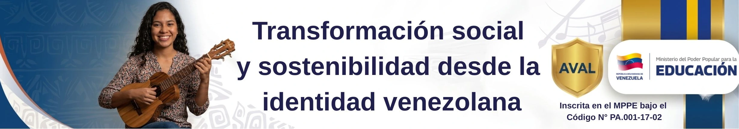 Joven ejecutando el cuatro venezolano en la Escuela de Música Otilca, institución acreditada por el MPPE bajo el Código PA.001-17-02.
