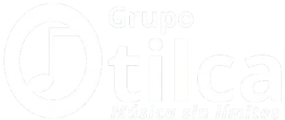 Logo oficial de Grupo Otilca en color blanco con el lema Música sin límites